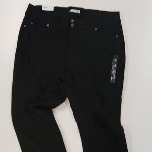 Women's Rue + Size 16 Skinny Distressed Jean High Rise Dark Wash Black Denim NWT